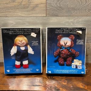 YKI NOS Ginger Snap & Baby Bear Kit Soft Sculpture #871 # 1801 Vintage 1982 READ